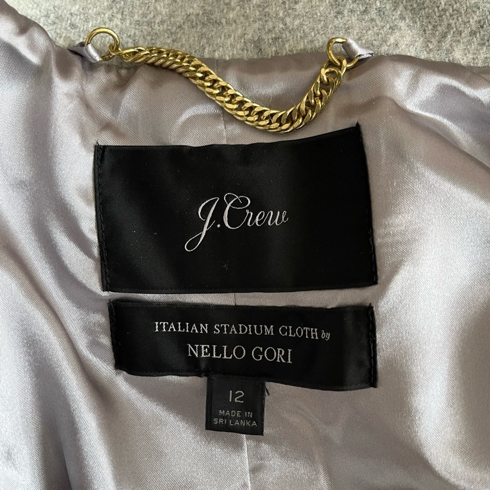 J Crew Stadium Cloth Cocoon Coat Gray Size 12 - Picture 11 of 12